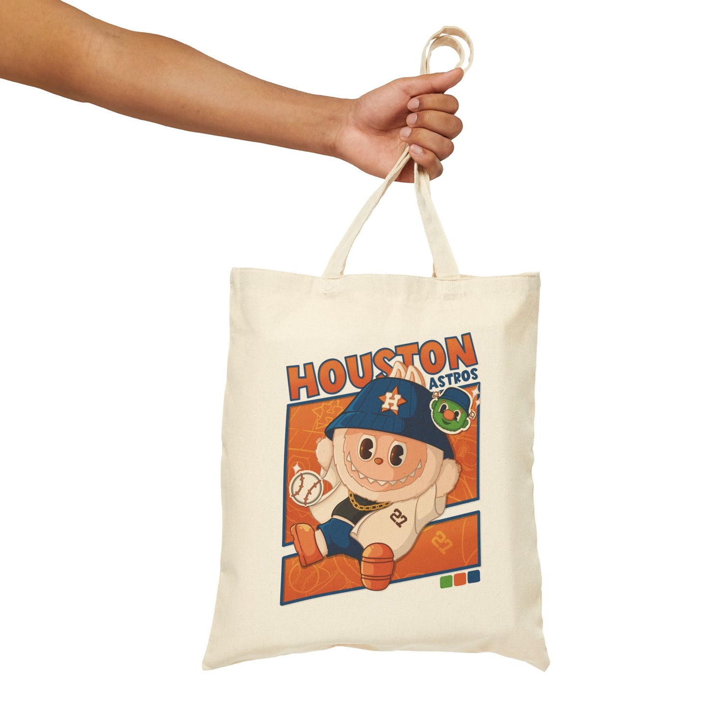 Houston Astros Cotton Canvas Tote Bag | Cute Sports Tote, Eco-Friendly Shopping Bag, Baseball Fan Gift, Beach Bag