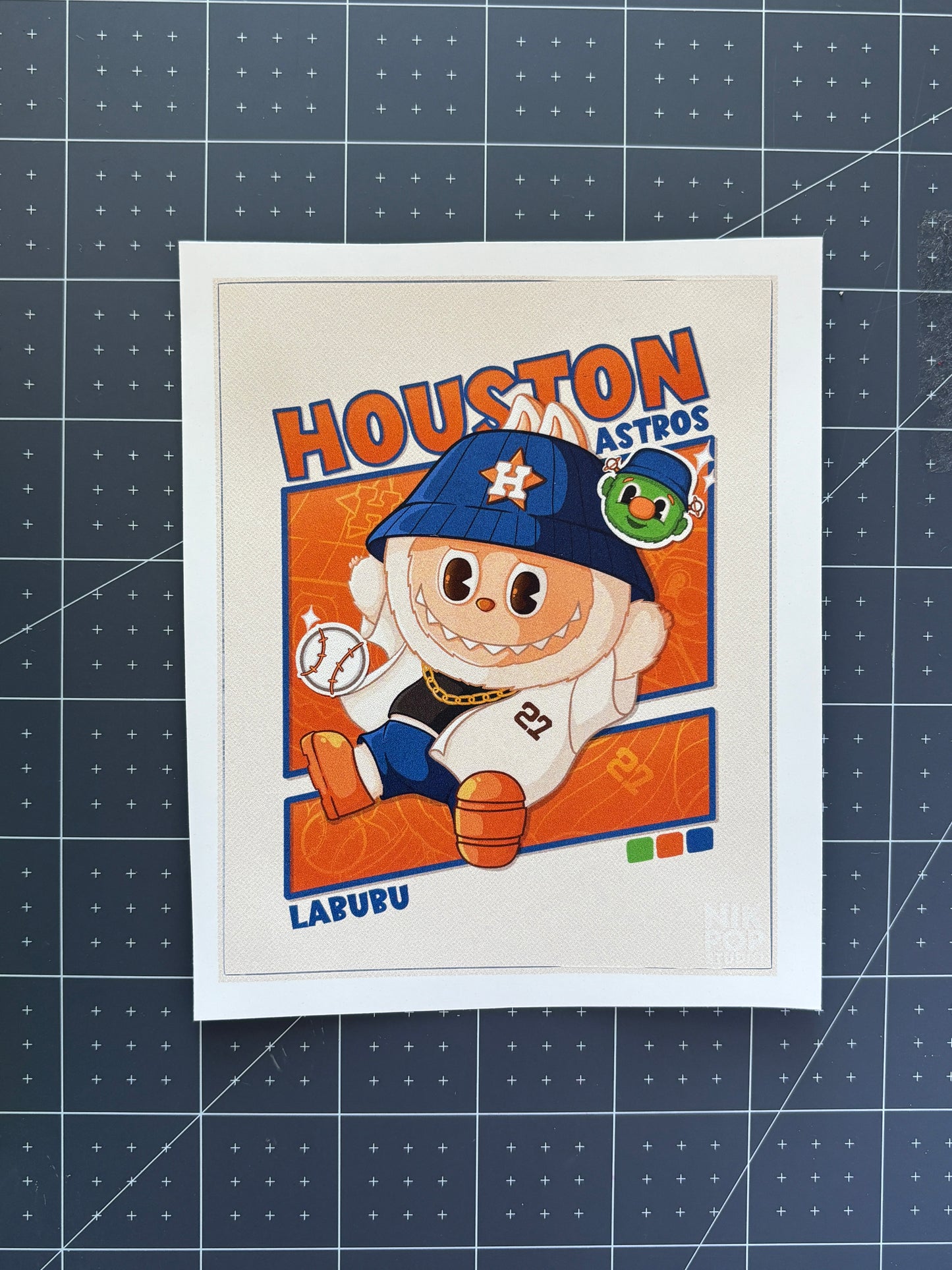 Houston Astros Labubu Large Sticker