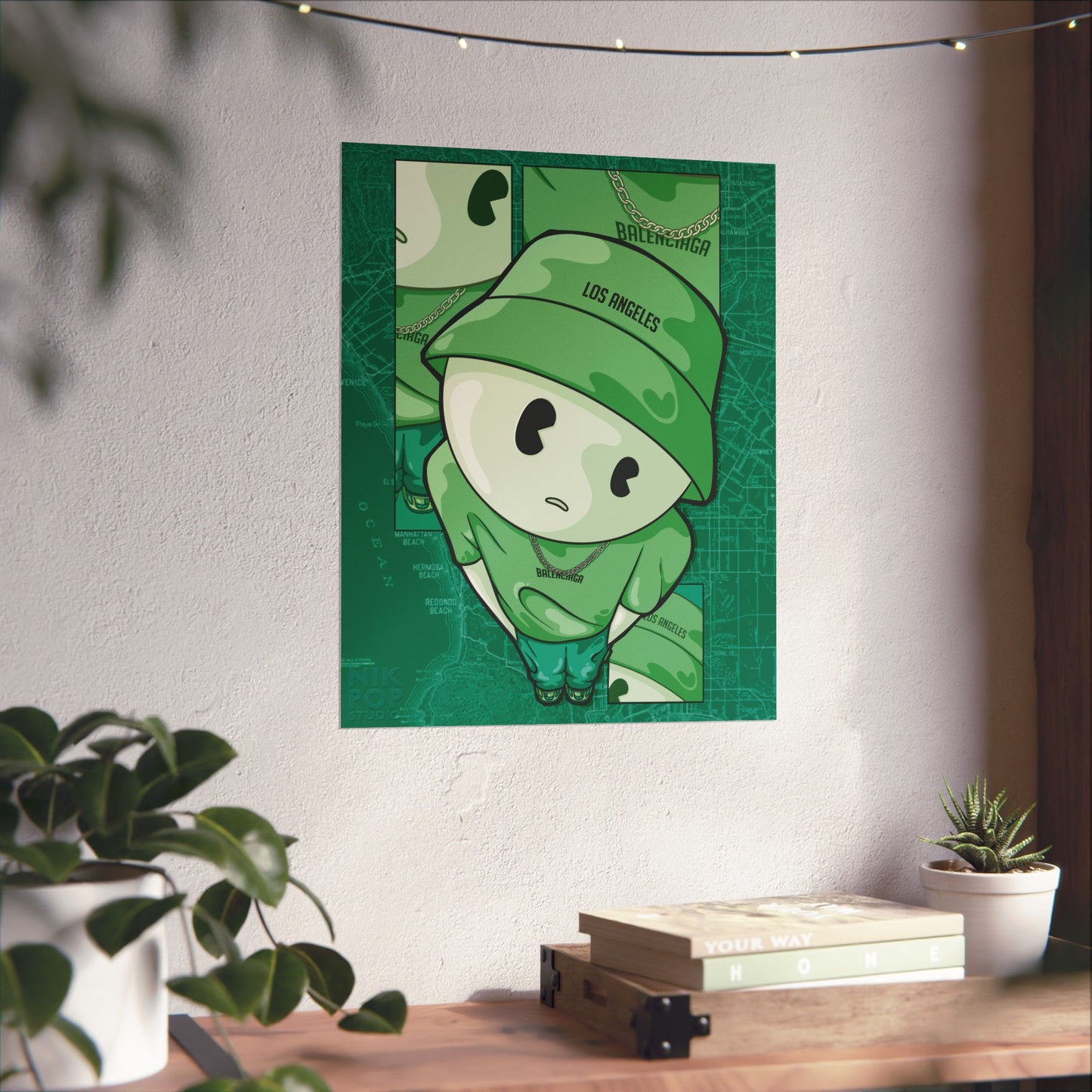 Smiski LA Cool Urban Matte Vertical Posters, Aesthetic Wall Art, Streetwear Decor, Trendy Room Decor, Los Angeles Vibes, Gift for Teens