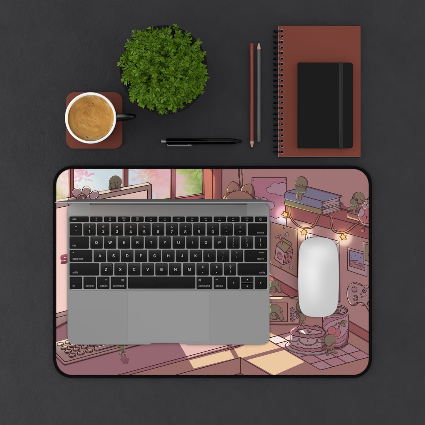 Cozy Smiski Desk Mat – Aesthetic Workspace Decor, Ideal for Gamers, Students & Home Offices, Perfect Gift for Birthdays - Fan Art