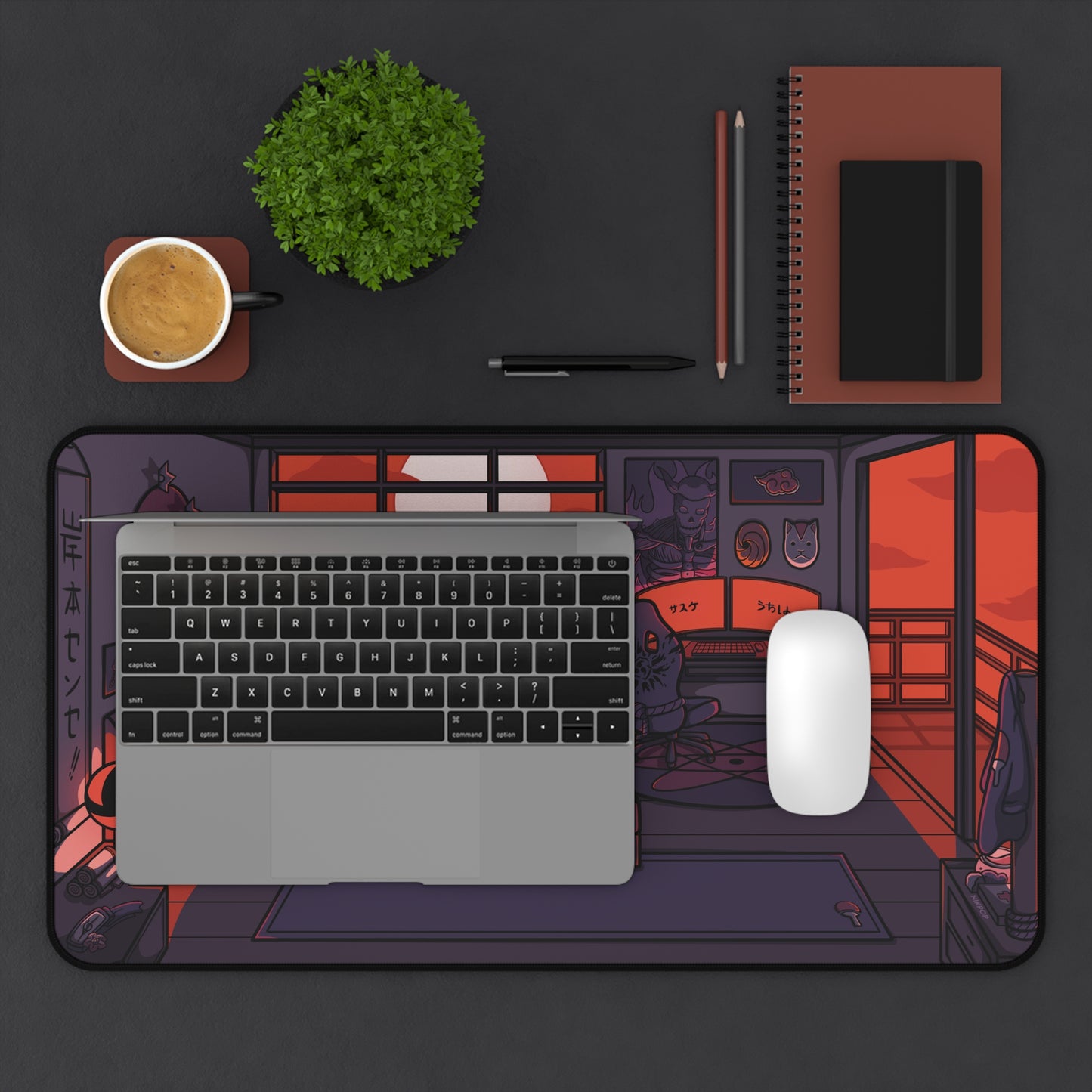 Nostalgic Anime Sasuke Desk Mat - Gaming, Home Office Decor, Workstation Accessory, Gifts for Students, Cozy Vibes, Anime Merch, Naruto merch - Fan Art