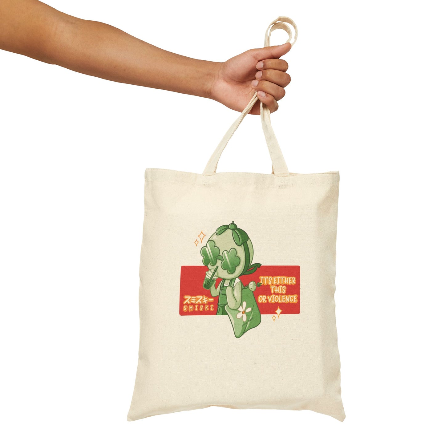 Cozy Smiski Cotton Canvas Tote Bag - Perfect for Nature Lovers, Eco-Friendly Shopping, Everyday Use, Gift for Friends - Fan Art