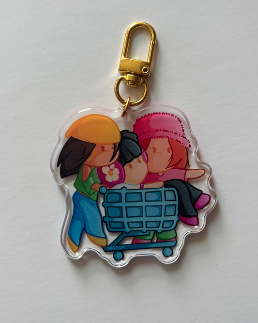 KOMAME Trio Keychain - Crystal Clear Acrylic