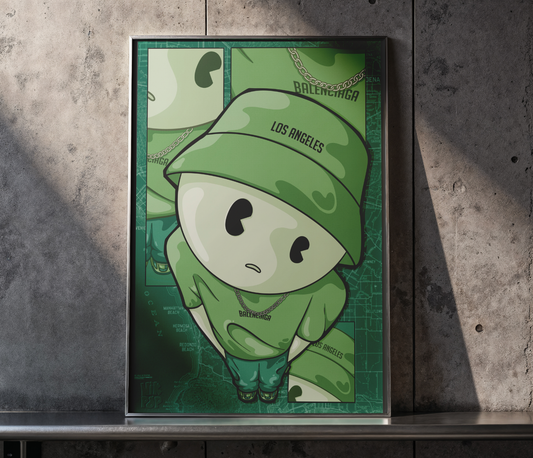 Smiski LA Cool Urban Matte Vertical Posters, Aesthetic Wall Art, Streetwear Decor, Trendy Room Decor, Los Angeles Vibes, Gift for Teens