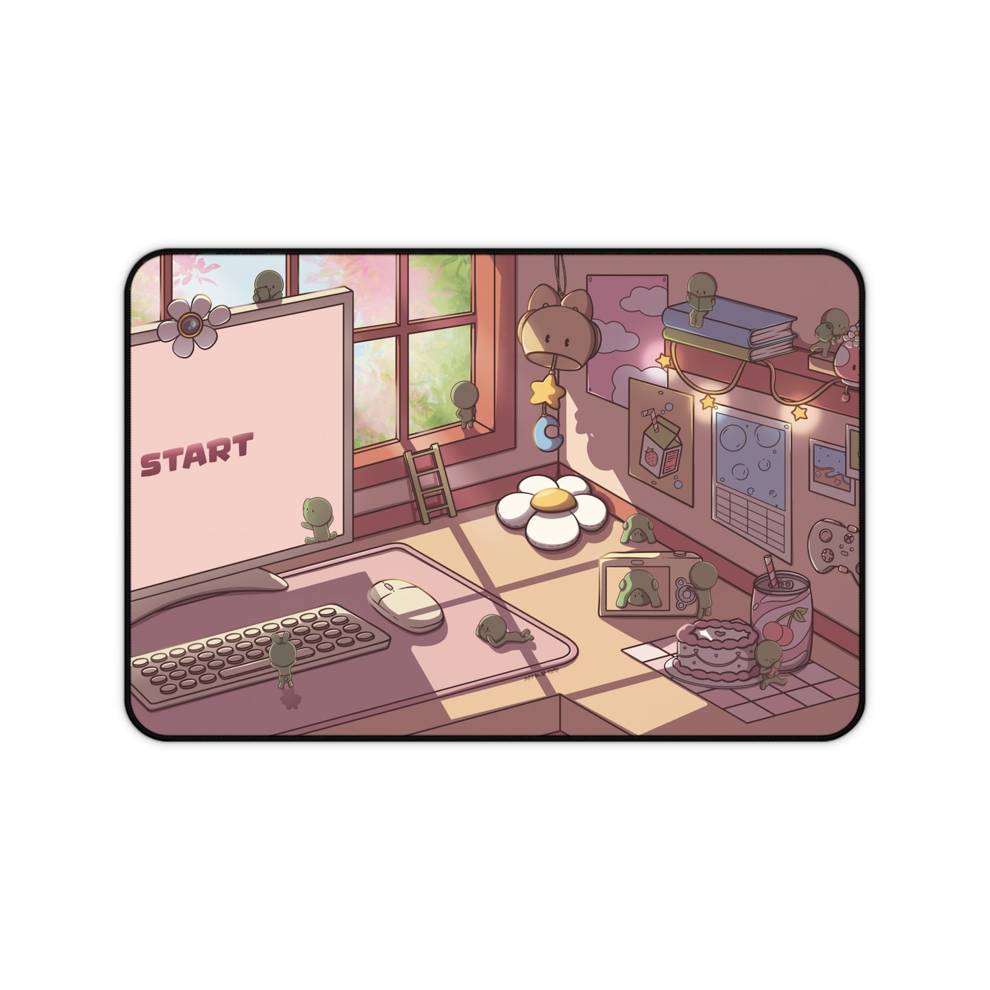 Cozy Smiski Desk Mat – Aesthetic Workspace Decor, Ideal for Gamers, Students & Home Offices, Perfect Gift for Birthdays - Fan Art