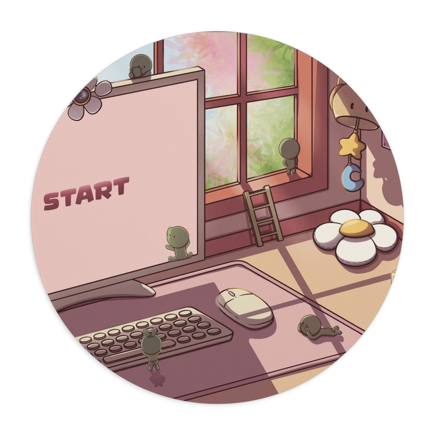 Cozy Smiski Desk Mat – Aesthetic Workspace Decor, Ideal for Gamers, Students & Home Offices, Perfect Gift for Birthdays- Fan art