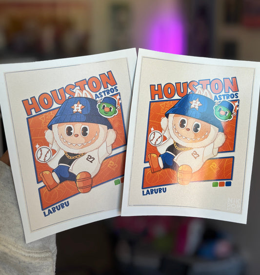 Houston Astros Labubu Large Sticker