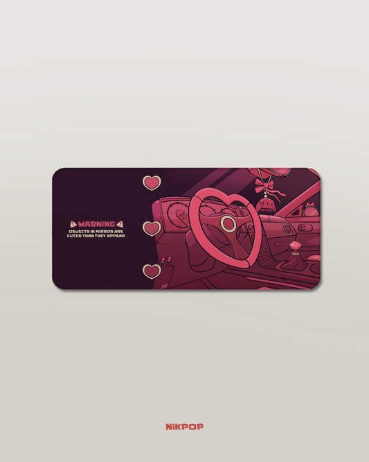 XXL Heart Pink Car Desk Mat